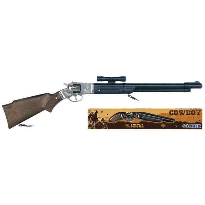 Rifle 8 tiros con cañon de plástico 68x12x3,5 cm 1 Rifle 8 tiros con cañon de plástico 68x12x3,5 cm 1