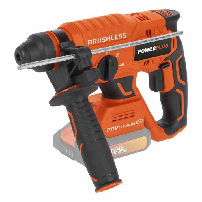 Hammer de broma inalámbrica 20V 3J SDS -Plus sin escobillas + 5 Accesorios - Dual Power PowDP15630 - Entregado sin batería o cargador 4