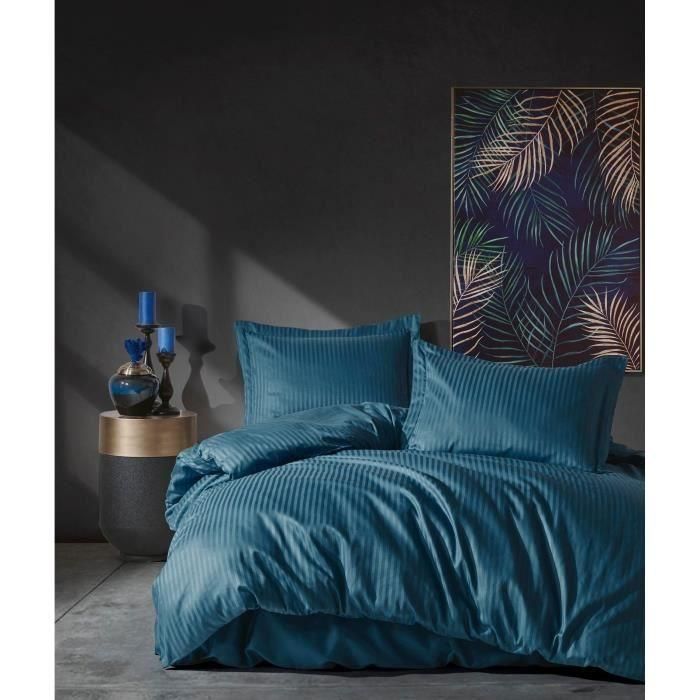 MEN8682870453678 Juego de Cama Completo, Funda Nórdica 220x240 cm y 2 Fundas Almohada 60x60 cm, 100% Algodón Satén Azul MEN8682870453678 Juego de Cama Completo, Funda Nórdica 220x240 cm y 2 Fundas Almohada 60x60 cm, 100% Algodón Satén Azul