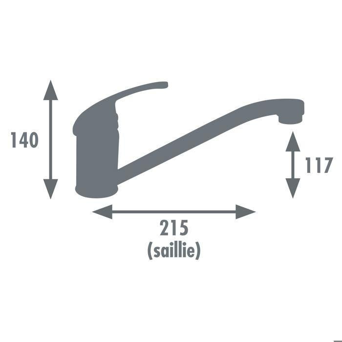 Grifo de cocina mezclador ROUSSEAU Belfort - Sin ducha de mano - Cromo 2 Grifo de cocina mezclador ROUSSEAU Belfort - Sin ducha de mano - Cromo 2