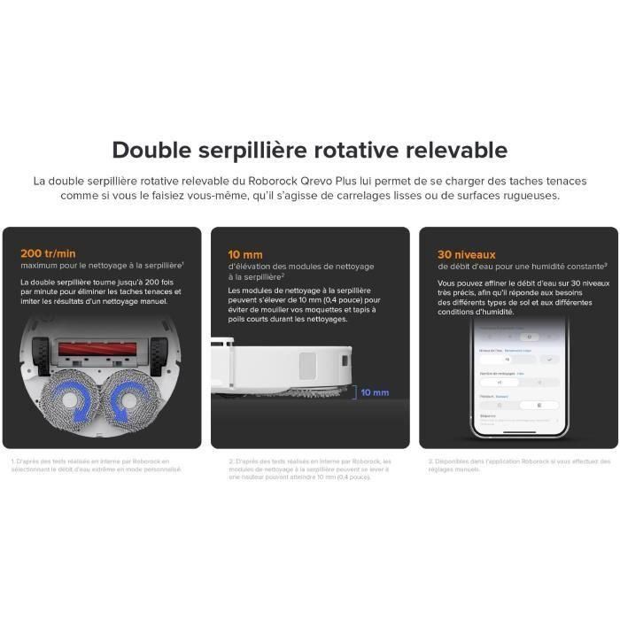 Aspiradora robot Roborock QRevo Plus blanca con estación multifunción - Potencia de 7000 Pa - Mopa extensible 1