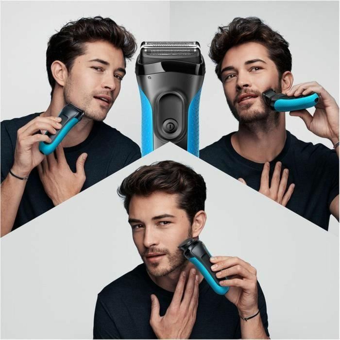 Afeitadora de barba eléctrica para hombre - BRAUN - Series 3 Shave & Style 3010BT - Tecnología Wet & Dry - Negro/Azul 4