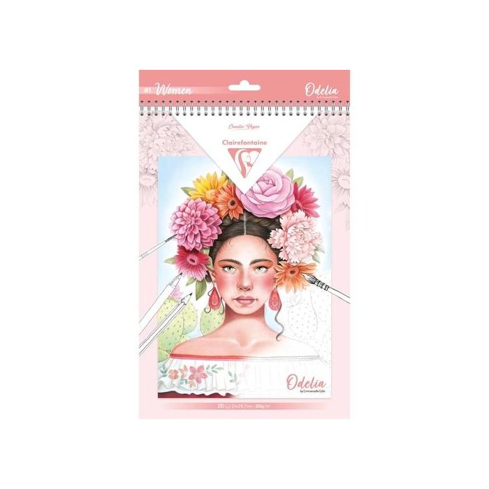 Libro De Colorear Clairefontaine Odelia A4 250G 20H Mujeres