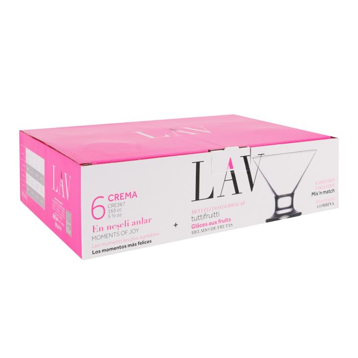 Set de 6 copas para helado 165 cc Crem HELADO LAV (6 Cajas) 6 Set de 6 copas para helado 165 cc Crem HELADO LAV (6 Cajas) 6