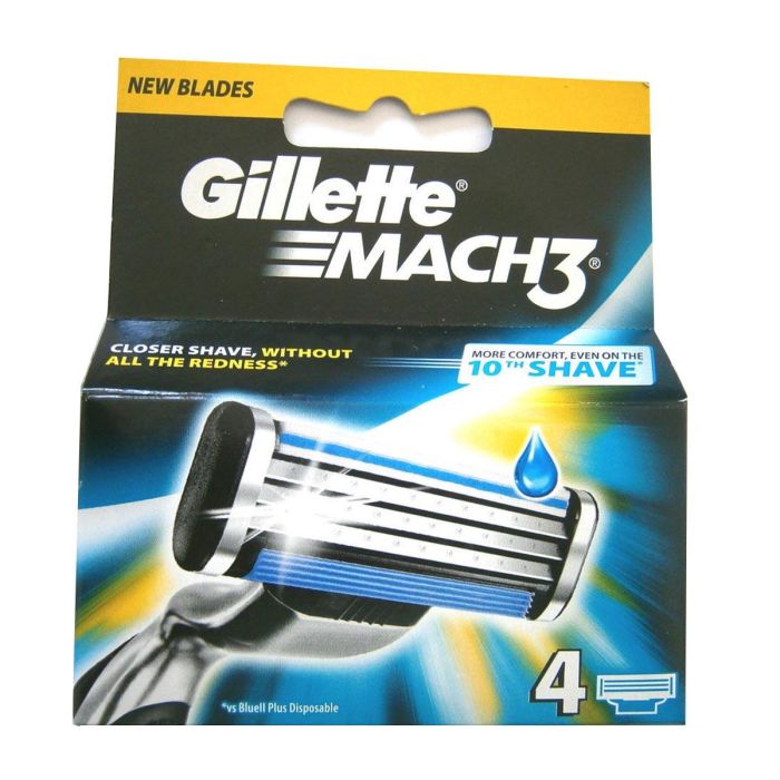 Gillette Mach3 Recambio Cuchillas 4 Unidades para Hombre