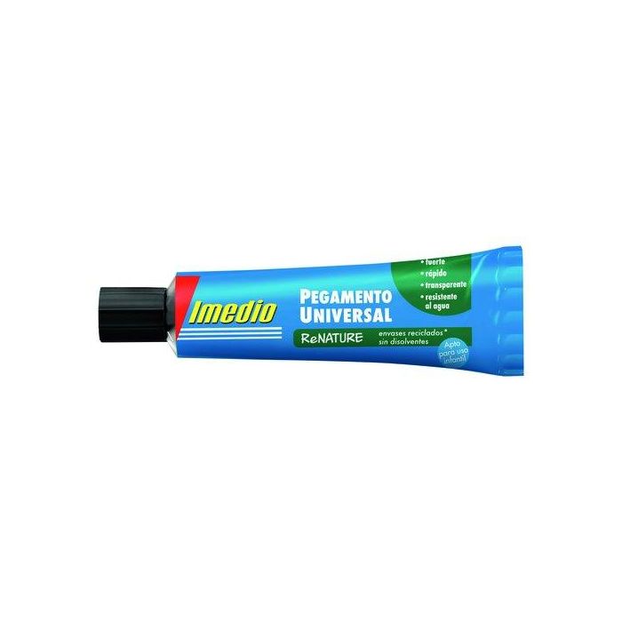 Imedio Pegamento Universal 33 mL Renature - Alta adherencia, 56% ingredientes naturales, ideal para colegio y oficina