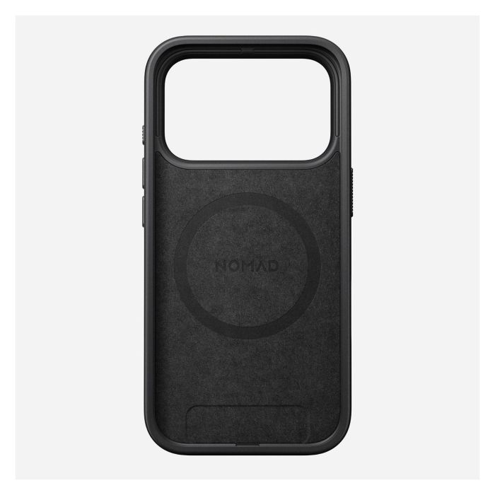 Nomad NM014001858 Funda Modern Case iPhone 17 Pro Compatible con MagSafe Vulcan Black - Carcasa de Cuero y Aluminio 4