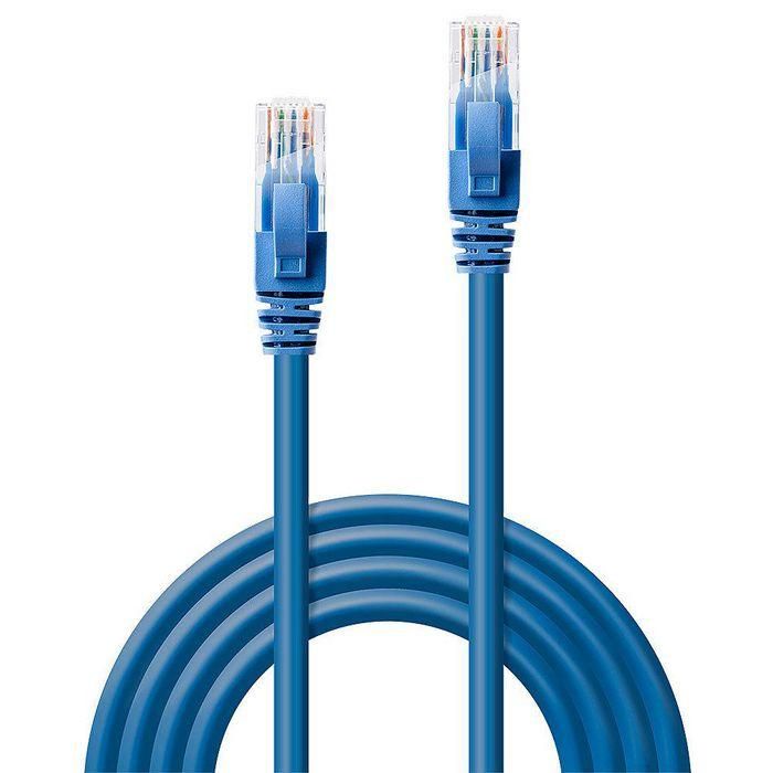 Lindy Cable de Red Cat.6 U/UTP 2m Azul LSZH, 250MHz Gigabit Ethernet, Contactos Dorados, Anti-Enganche 1