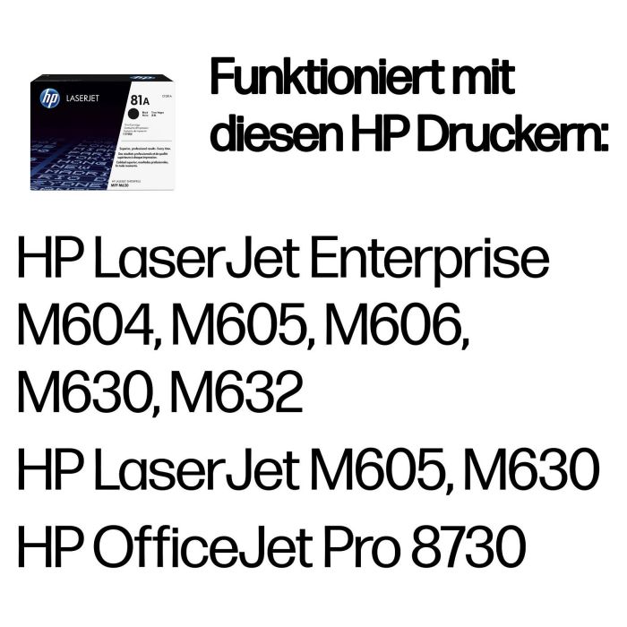 Hp Toner Negro Laserjet Mfp M630 - Nº 81A