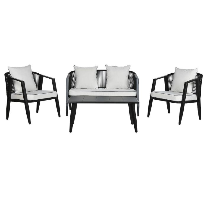 Sofa DKD Home Decor Negro Blanco 66 x 72 x 123 cm Set de 4 Sofa DKD Home Decor Negro Blanco 66 x 72 x 123 cm Set de 4
