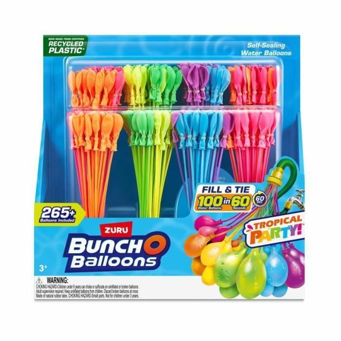 Zuru Bunch O Balloons ZUR4894680025110 - Pack 265 Globos de Agua Fiesta Tropical con Cierre Automático, Listos en 60 segundos 5 Zuru Bunch O Balloons ZUR4894680025110 - Pack 265 Globos de Agua Fiesta Tropical con Cierre Automático, Listos en 60 segundos 5