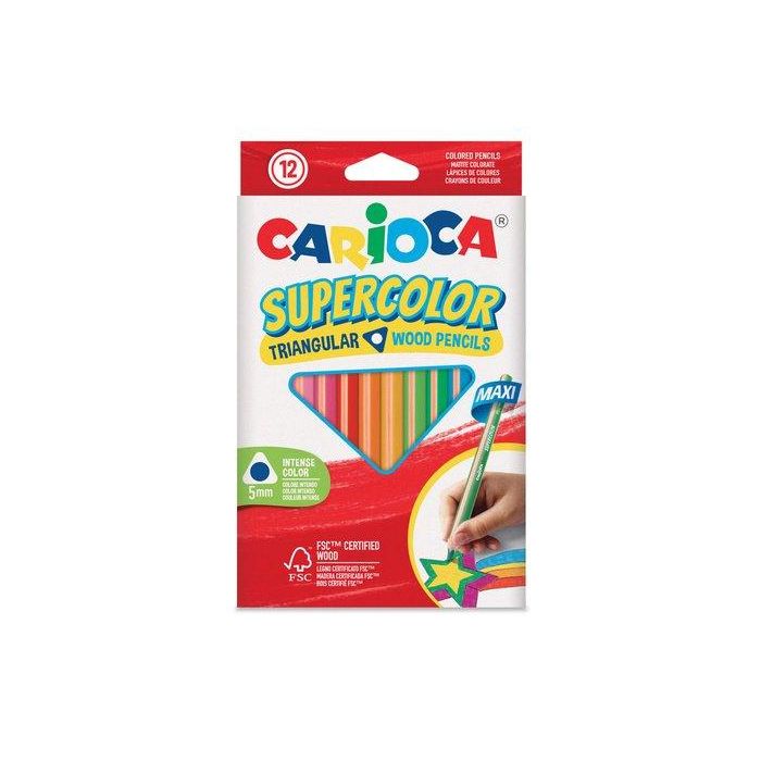 Lapices De Colores Carioca Supercolor Maxi Triangular Caja De 12