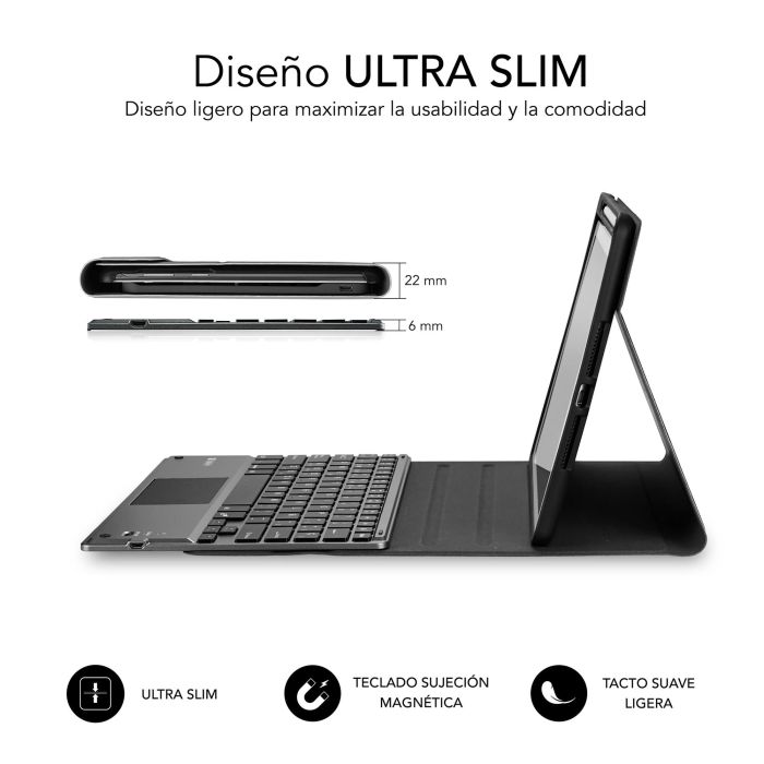 SUBBLIM Funda con Teclado Retroiluminado KEYTAB Pro BT Touchpad Ipad 10,9" 10a Gen Black 6
