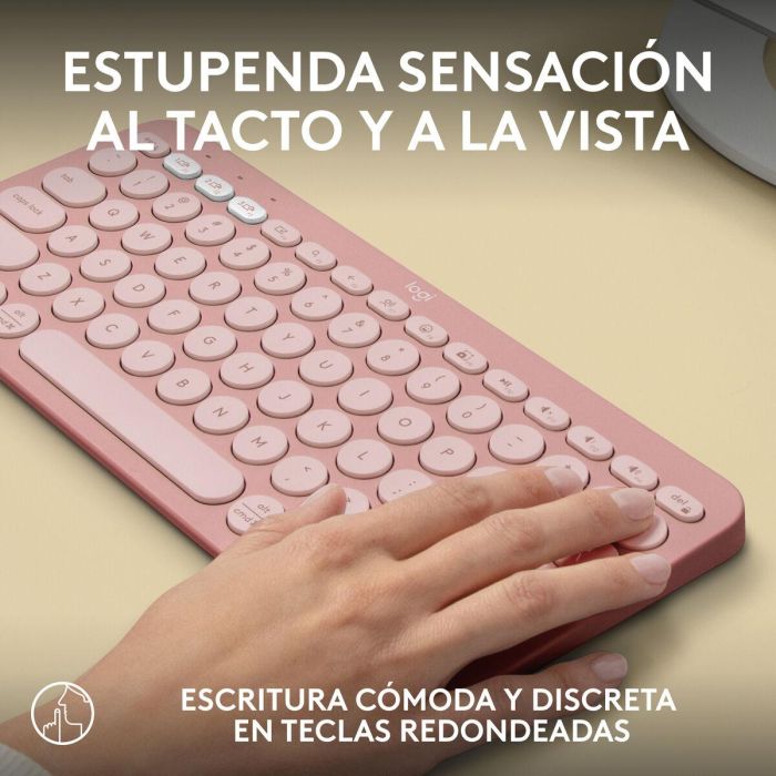 Teclado Inalámbrico Logitech K380s Rosa Qwerty Español 10