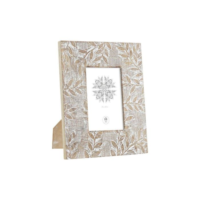 Marco Foto Indio DKD Home Decor Natural Blanco 1.3 x 25 x 20 cm