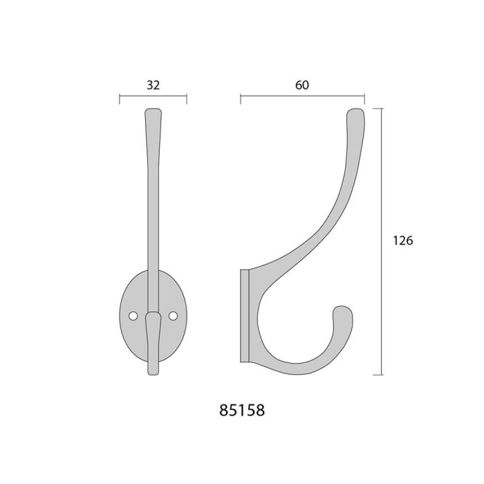 Edm Colgador Latón Pulido 13 x 5 cm Doble Dorado 1