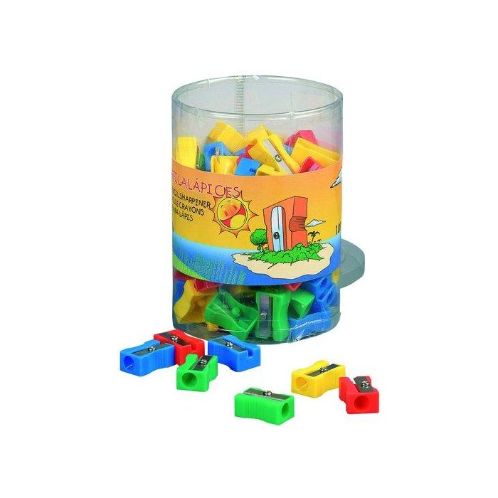 Faibo Afilalápices de Plástico Forma Rectangular Bote 100 Ud