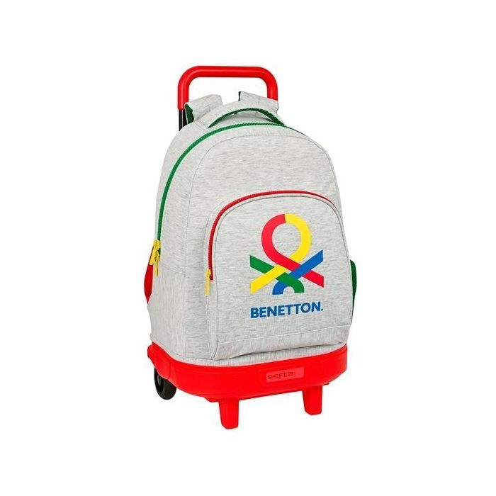 Safta Mochila Escolar Grande con Ruedas Compact Extraíble Benetton Pop, 33L, Acolchada, Lavable, Fabricada en España