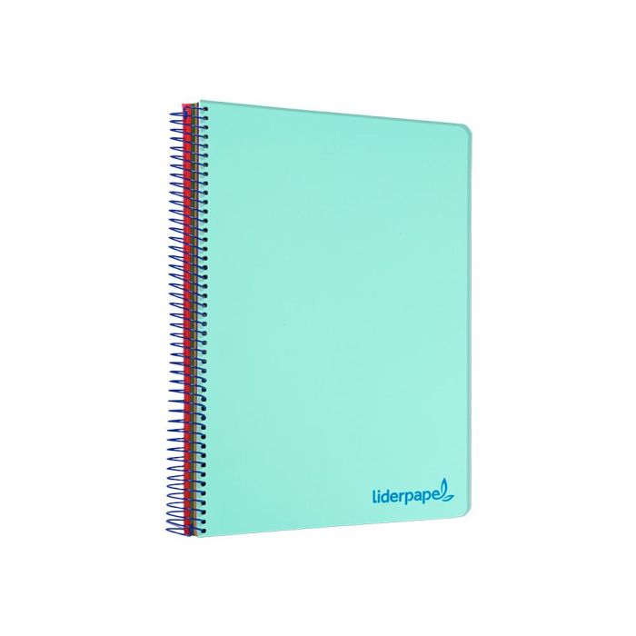 Cuaderno Espiral Liderpapel A5 Micro Wonder Tapa Plastico 120H 90 gr Cuadro 5 mm 5 Bandas 6 Taladros Color Verde 4