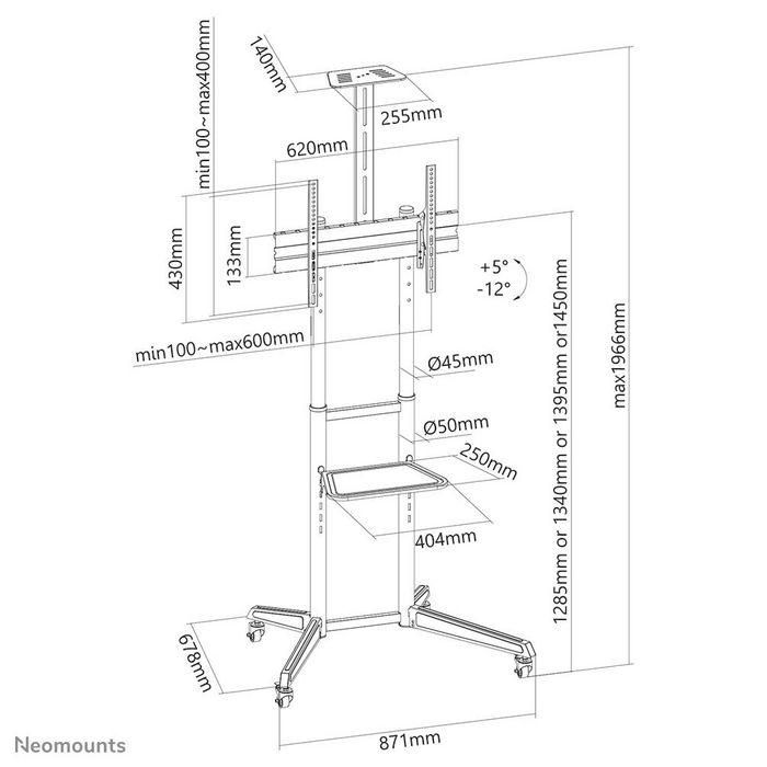 Neomounts Mobile Floor Stand For 37-70" Screens - Black 19 Neomounts Mobile Floor Stand For 37-70" Screens - Black 19