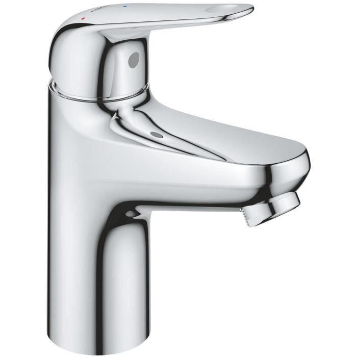 Mezclador monomando de lavabo - GROHE Swift - 24323001 - Cromo - Talla S - Apertura para agua fría - Ahorro de agua - Desagüe click-clack Mezclador monomando de lavabo - GROHE Swift - 24323001 - Cromo - Talla S - Apertura para agua fría - Ahorro de agua - Desagüe click-clack