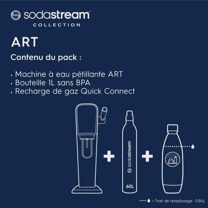 Máquina de refrescos - SODASTREAM ART - Negra - botella y cilindro de carbonatación incluidos 2