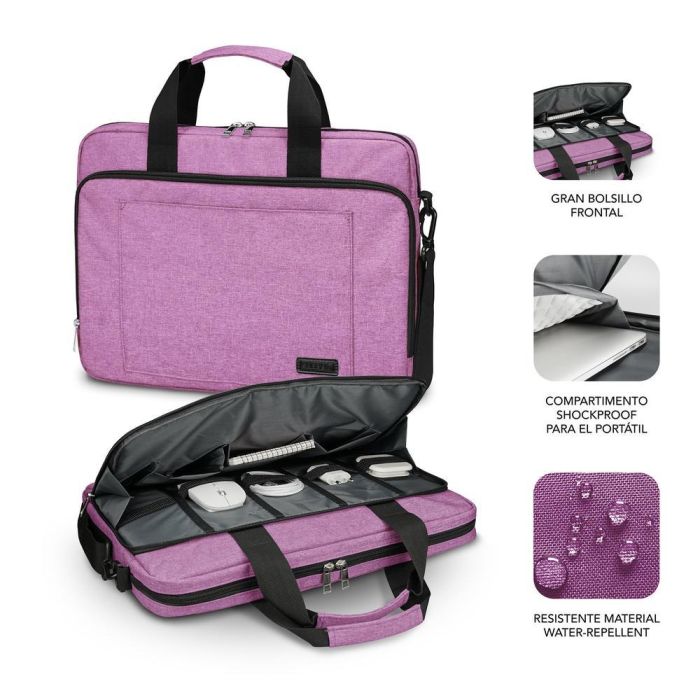 SUBBLIM Maletin Rosa para portatil de 15,6? con proteccion total Air Padding 3