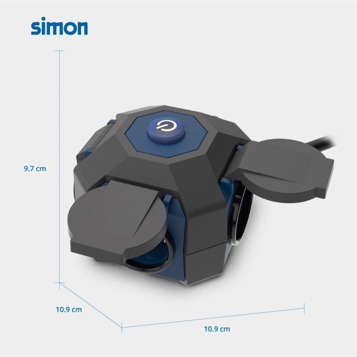 Prolongador expert 4 tomas con tapa ip44 h07rn-f 3 g 1,5 mm² 16 a 230v~ 1,4 m negro/azul 1 Prolongador expert 4 tomas con tapa ip44 h07rn-f 3 g 1,5 mm² 16 a 230v~ 1,4 m negro/azul 1
