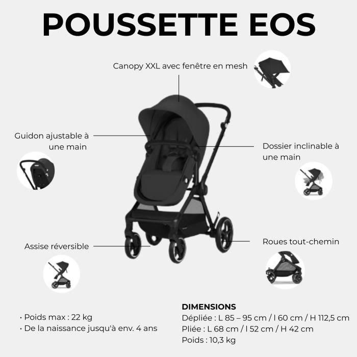 Cybex CYB4063846368044 Pack Cochecito EOS BLACK Moon Black Trio 2en1 + Silla de coche Aton B2 i-size + Capazo convertible 3 Cybex CYB4063846368044 Pack Cochecito EOS BLACK Moon Black Trio 2en1 + Silla de coche Aton B2 i-size + Capazo convertible 3