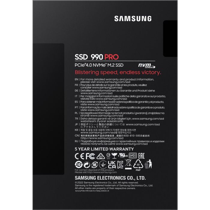 Samsung 990 PRO M.2 SSD 2TB NVMe PCIe 4.0 x4, hasta 7450 MB/s lectura 5 Samsung 990 PRO M.2 SSD 2TB NVMe PCIe 4.0 x4, hasta 7450 MB/s lectura 5