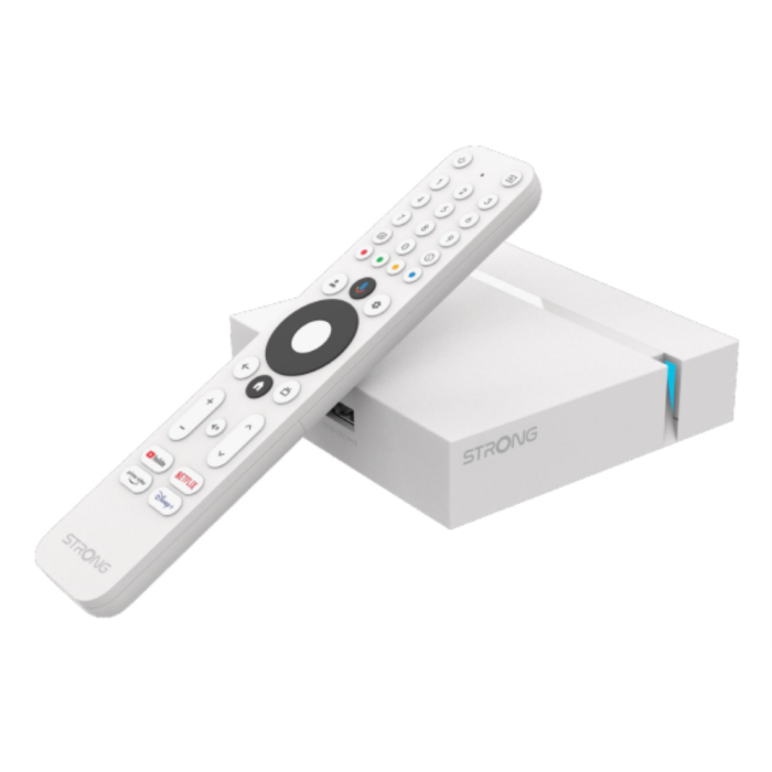 Strong LEAP-S3+V2 Caja Smart TV Google TV 4K UHD Android 11 Dolby Vision-Atmos Wi-Fi 5 Dual Band 16GB Blanco