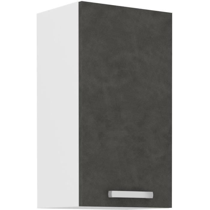 Armario alto con 1 puerta batiente - Gris mate - L 40 x P 31,6 x 72 cm - LASSEN Armario alto con 1 puerta batiente - Gris mate - L 40 x P 31,6 x 72 cm - LASSEN