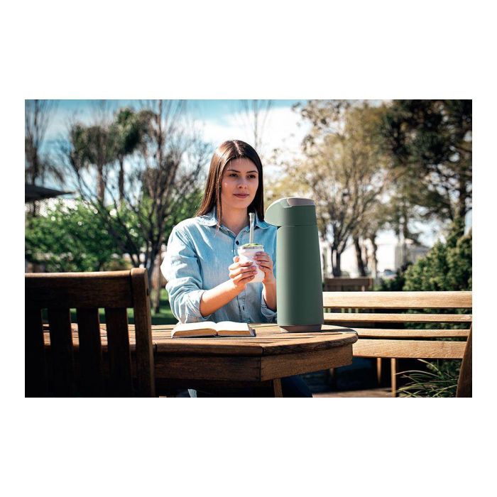 Tramontina Termo con Sifón Exata Verde 1,8 l Polipropileno Interior Cristal Asa Beige