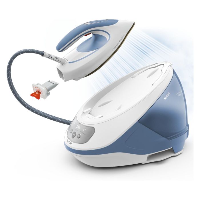 Tefal SV9202 Estación de Planchado a Vapor Express Protect, 2800W, 7.5 Bar, Vapor 130 g/min, Placa Durilium AirGlide Autoclean, Blanco/Azul 1 Tefal SV9202 Estación de Planchado a Vapor Express Protect, 2800W, 7.5 Bar, Vapor 130 g/min, Placa Durilium AirGlide Autoclean, Blanco/Azul 1