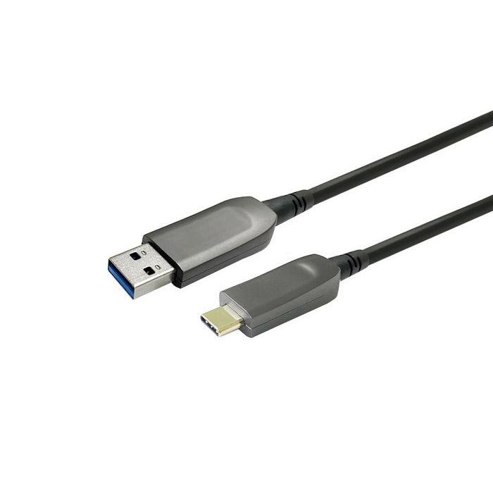 Vivolink Cable de fibra óptica USB-A a USB-C de 30m, M/M, USB 3.0 / 2.0, compatible con Logitech para salas de reuniones