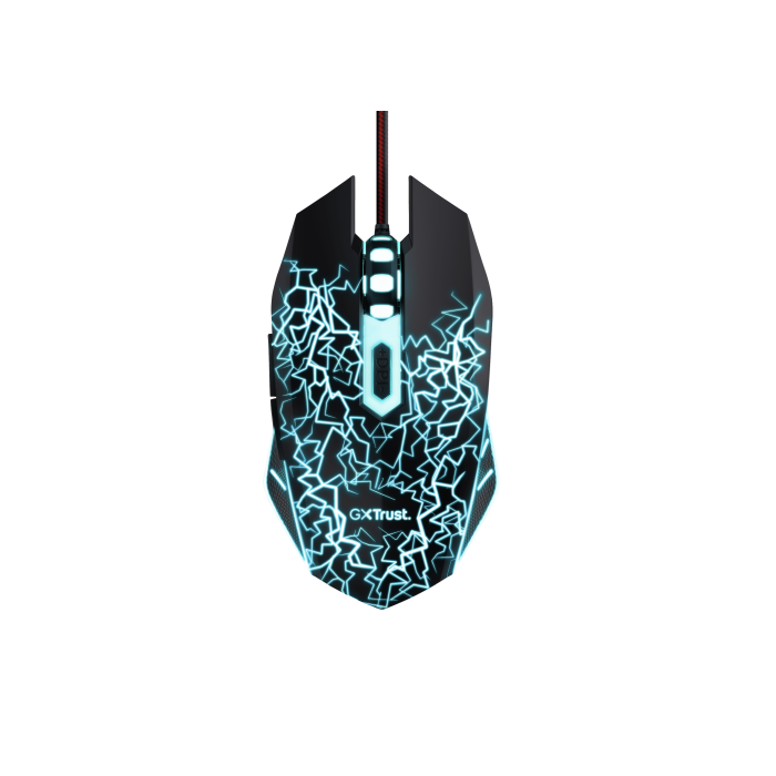 Trust Ratón Gaming Izza GXT 105W Cable USB 4000DPI 6 Botones Iluminación LED Negro 1