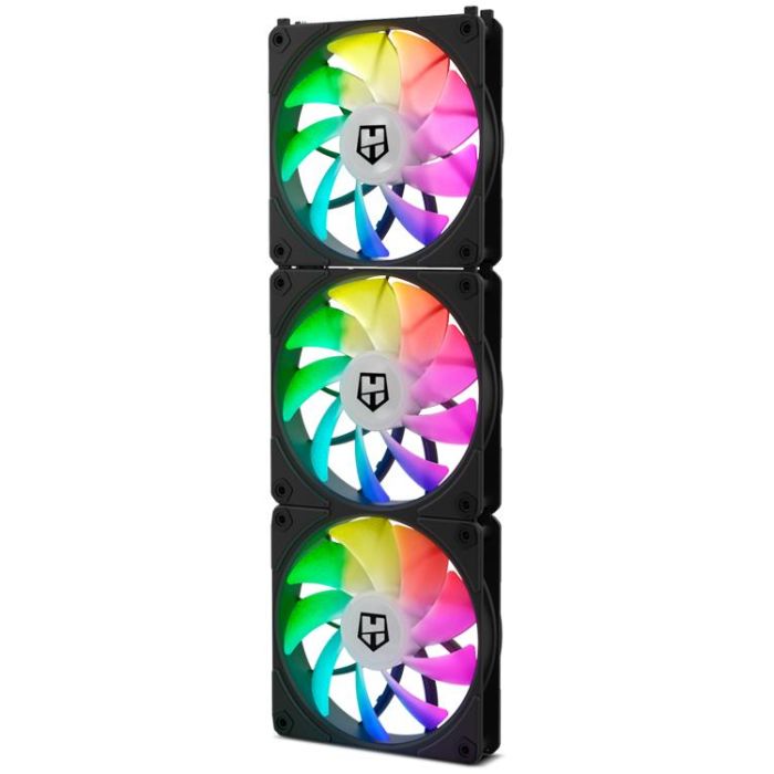 Nox NXHUMMEREASYLINKBK Pack 3 Ventiladores Hummer Easy Link ARGB PWM 120mm para PC, Conexión sin cables, Ultrasilenciosos 1