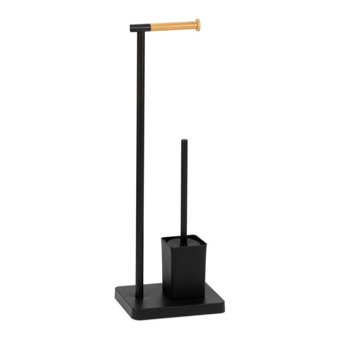 Andrea House Portarrollos + escobilla de metal negro ba72129, bambú y metal, 23 x 18 x 69.5 cm 0 Andrea House Portarrollos + escobilla de metal negro ba72129, bambú y metal, 23 x 18 x 69.5 cm 0