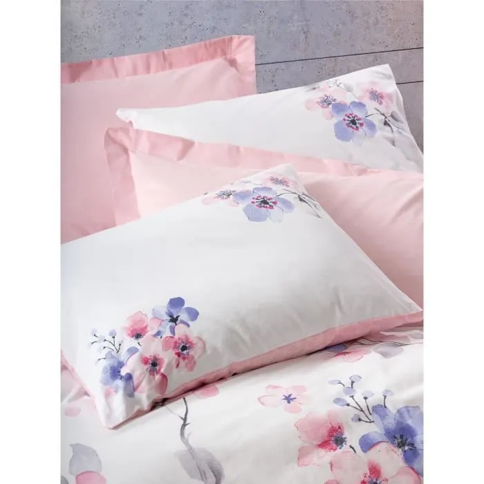 Juego de Cama 1 Funda Nórdica 220x240 cm + 2 Fundas de Almohada 60x60 cm 100% Algodón Rosa ASI8683342981606 1
