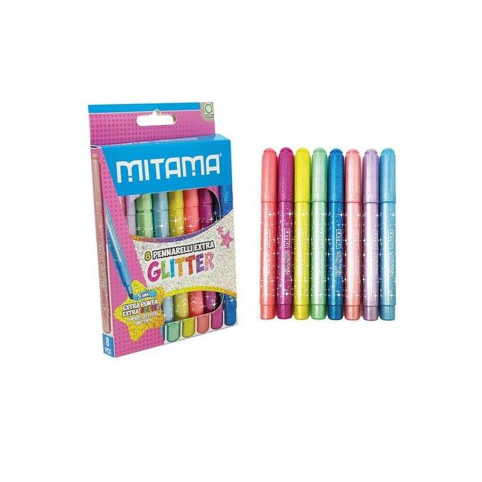 Rotulador Fibra Mitama Jumbo Purpurina Estuche De 8