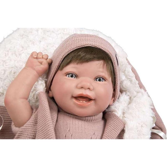 Muñeca reborn arias 45 cm gimena c/saco portabebe 23