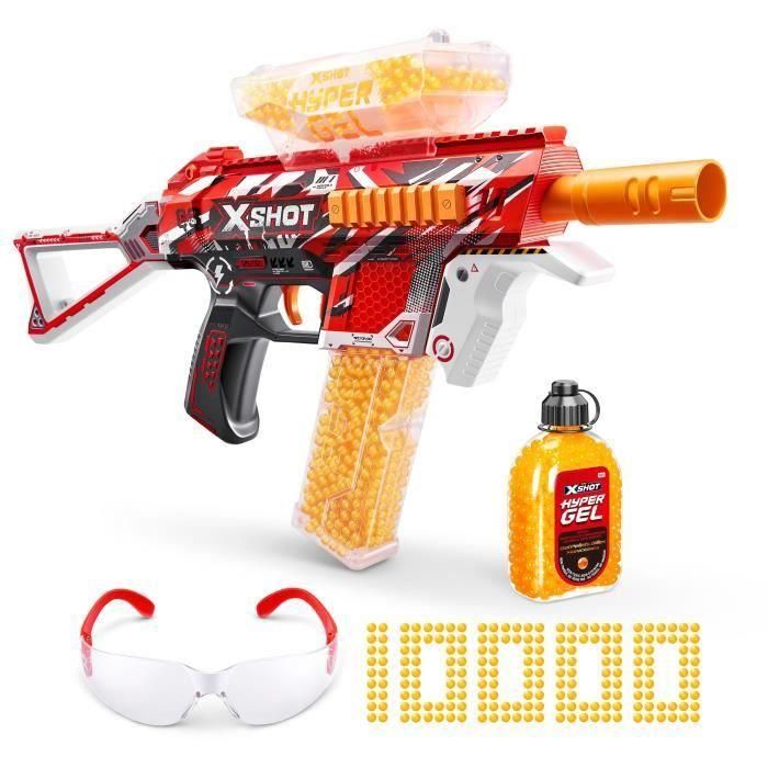 Hyper Gel Blaster - ZURU - X-SHOT Fuego traza medio - Automático y semiautomático - 2500 perdigones - Alcance 51 m/seg 1 Hyper Gel Blaster - ZURU - X-SHOT Fuego traza medio - Automático y semiautomático - 2500 perdigones - Alcance 51 m/seg 1