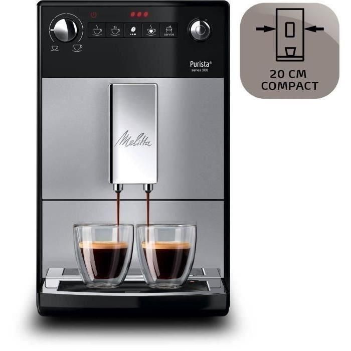 MELITTA F230-101 - Cafetera Purista - Espresso automático con molinillo de granos - 1450W - Tanque de agua 1,2L - Plata 2