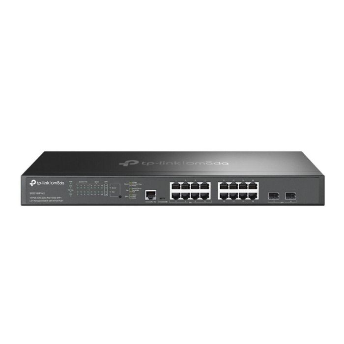 Omada Switch Gestionado PoE+ 2.5G Multi-Gigabit con 16 Puertos RJ45 (2.5 Gbps) y 2 Puertos SFP+ (10G Uplink), 120 Gbps