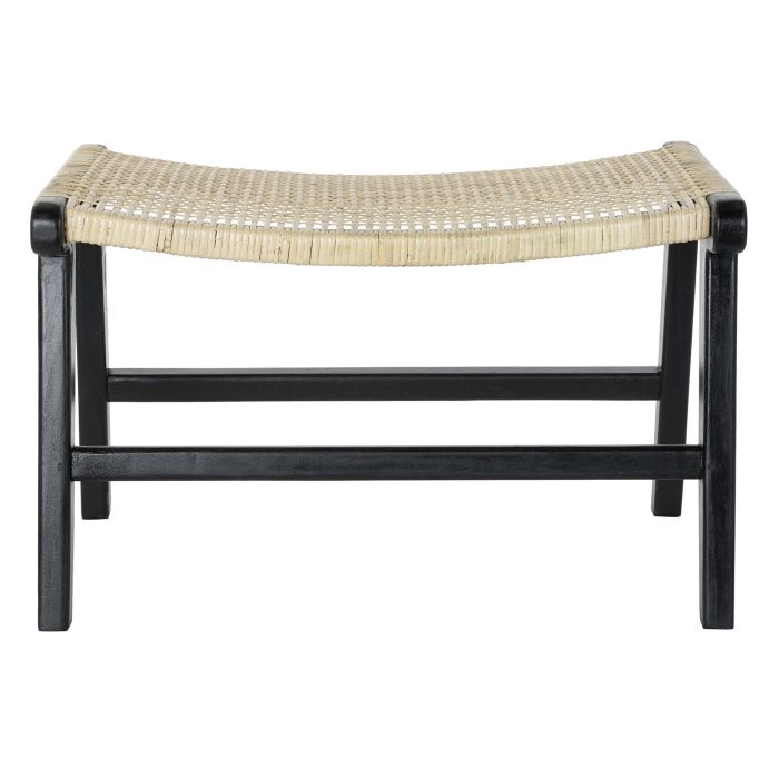 DKD Home Decor Descalzadora de Diseño Boho | Banco Asiento Teca y Ratán Negro Natural | Medidas 65x47x40 cm | Altura Asiento 39 cm 3 DKD Home Decor Descalzadora de Diseño Boho | Banco Asiento Teca y Ratán Negro Natural | Medidas 65x47x40 cm | Altura Asiento 39 cm 3