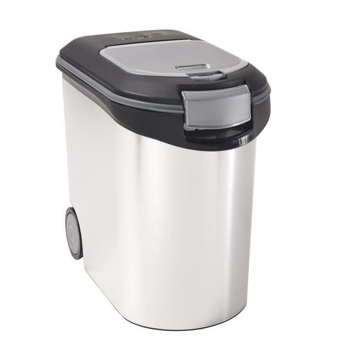 CURVER Recipiente para comida seca 12kg - Aspecto de metal - Blanco 1 CURVER Recipiente para comida seca 12kg - Aspecto de metal - Blanco 1