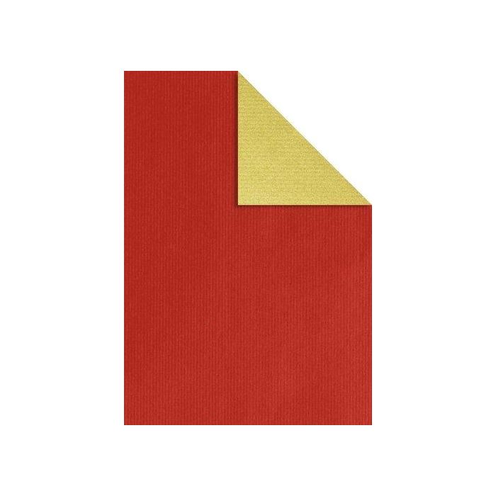 Papel De Regalo Bobina Tv 70 Cm X 100 M Kraft Oro/Rojo