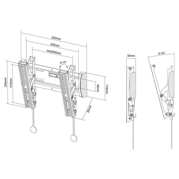 Soporte TV Neomounts NM-W125BLACK 10" 40" 20 kg 2 Soporte TV Neomounts NM-W125BLACK 10" 40" 20 kg 2
