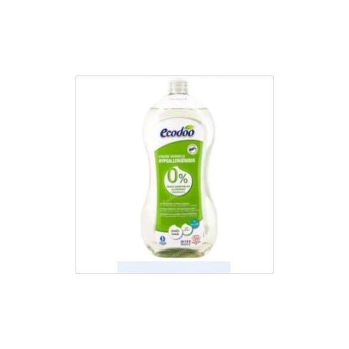 ECODOO Lavavajillas líquido hipoalergénico 1L. 0% perfume y colorantes. Origen natural y ecológico. Apto lavado a mano