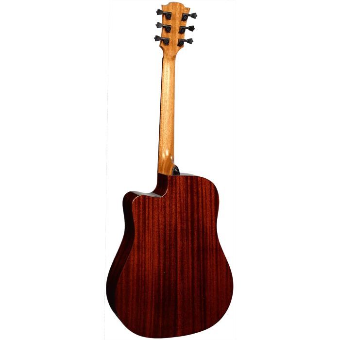 LAG Tramontane 118 A/E Guitarra Acústica Dreadnought Cutaway Tapa Cedro Rojo Macizo Natural Brillante 4